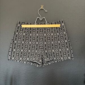 Urban Outfitters Black and White Geometric High Waist Shorts